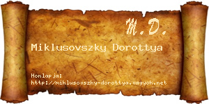 Miklusovszky Dorottya névjegykártya